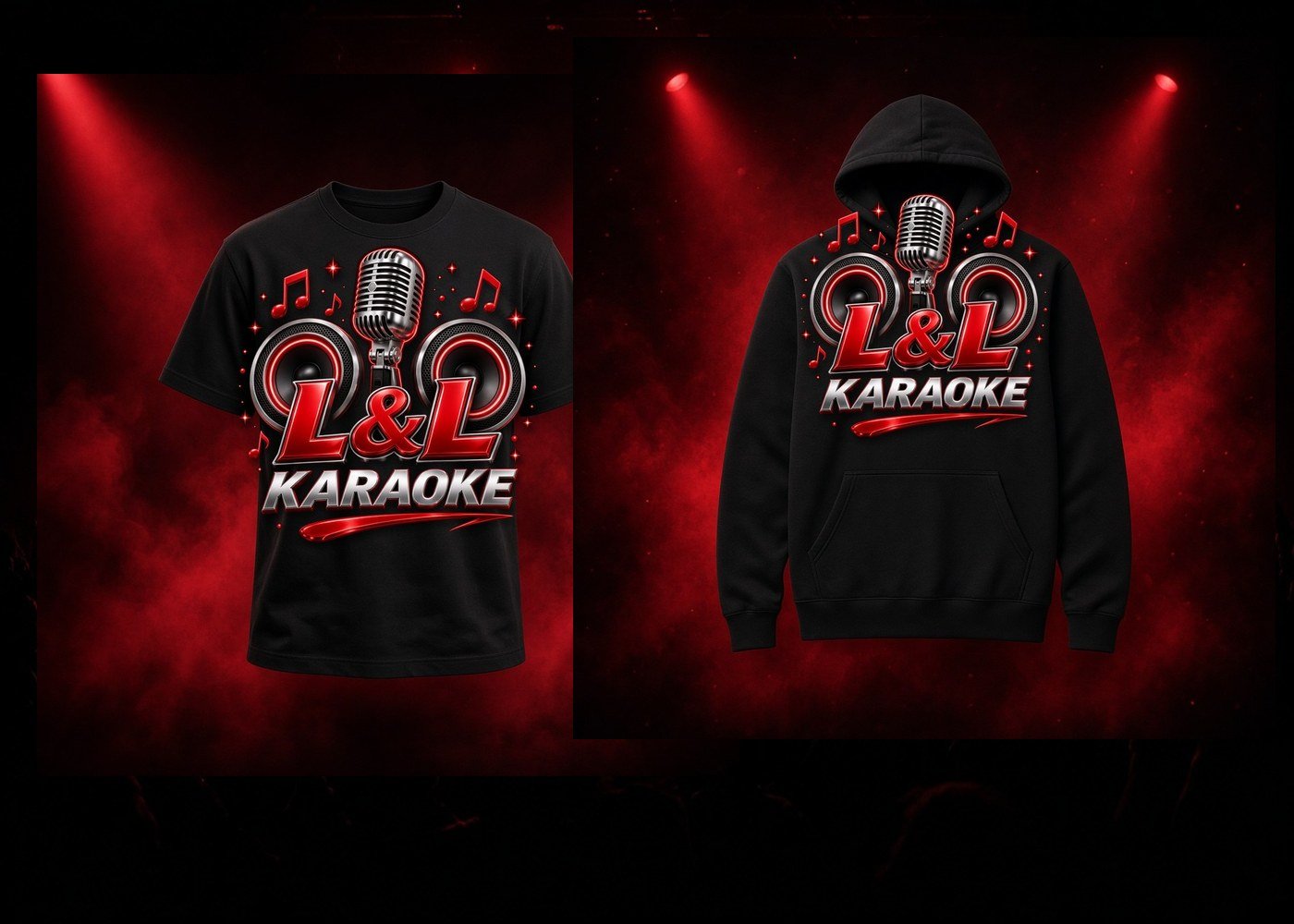 L&L Karaoke tee and hoodie bundle